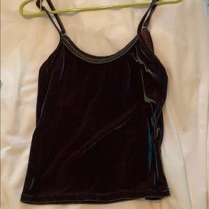 Emerald green velvet top